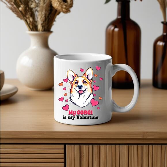 My Corgi is My Valentine Cute Gift Coffee Mug - Picture 2 of 2